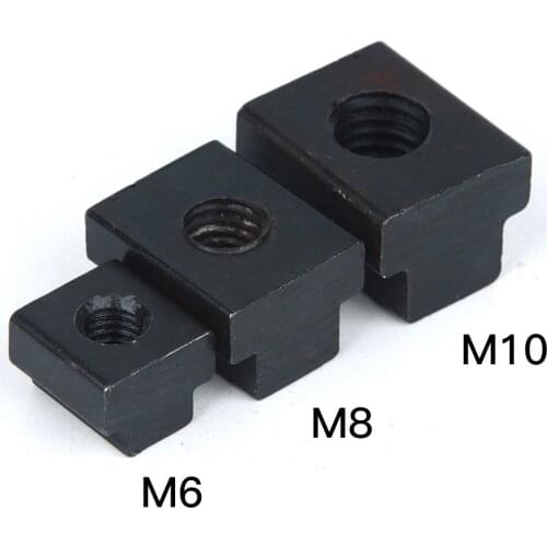 2 Pieces T-Slot Nuts M6 M8 M10 Clamping Table Slot Milling T Sliding Nut Block Slot Machine Tool M10 Screw Black