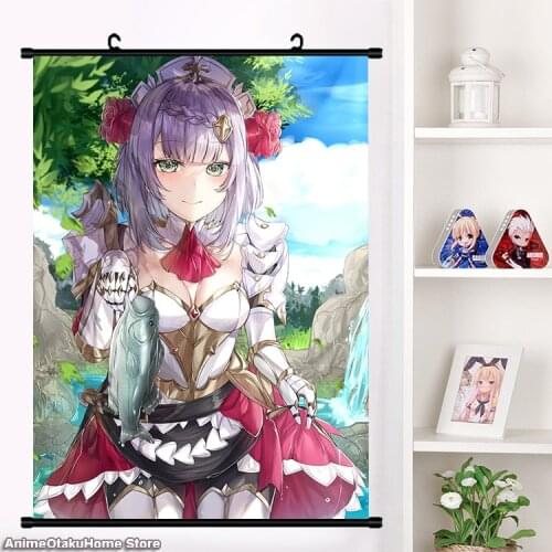 2021 Game Genshin Impact Noelle Lovely Girl Cosplay Poster Wall Scroll Painting Mural Fashion Home Decor Collection Art Gift