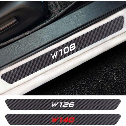 4PCS Car Door Sill Anti kick Stickers Carbon Fiber Auto Door Sticker For Benz W124 W222 W221 W220 W213 W212 W211 W210 W205 W203