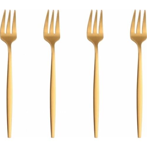 4 Pcs Stainless Steel Cute Fruit Tea Coffee Forks Set Fruit Dessert Forks Candy Tea Forks Drink Tableware Kitchen Party Supplies