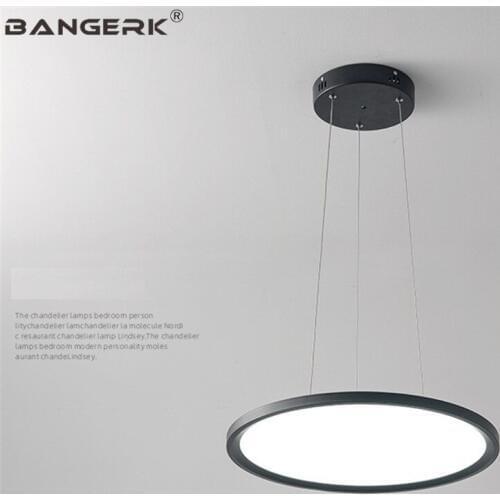 BANGERK Simple Modern LED Pendant Light Round Ultrathin Hanging Lamp Restaurant Office Home Decor Droplight Indoor Lighting