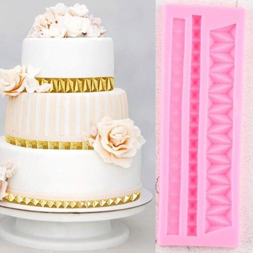 Metal Rivets Lace Border Silicone Resin Molds Cupcake Topper Fondant Cake Decorating Tools Candy Clay Chocolate Gumpaste Moulds