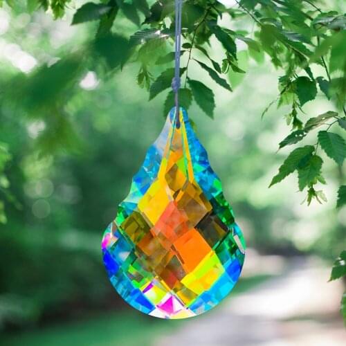 Colorful Crystal Gourd Pendant Grid Ab Color Creative Design Crystal Lamp Hanging Home Decoration Accessories Wedding Pendant