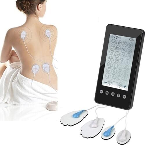 Touchscreen TENS EMS Unit Dual Channel 28 Mode Electronic Pulse Massager Body Therapy Meridian Machine Muscle Stimulator Massag