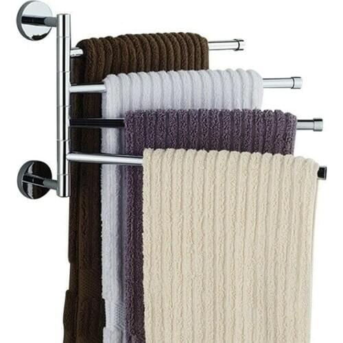 Faroot Stainless Steel Towel Bar Rotating Towel Rack Bathroom Kitchen Wall-mounted Towel Polished Rack Holder