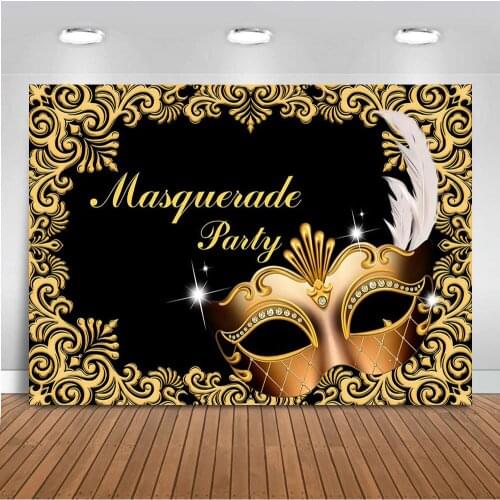 Masquerade Party Backdrop for Photography Graduation Prom Party Decoration Supplies Background for Photo Shoot Studio