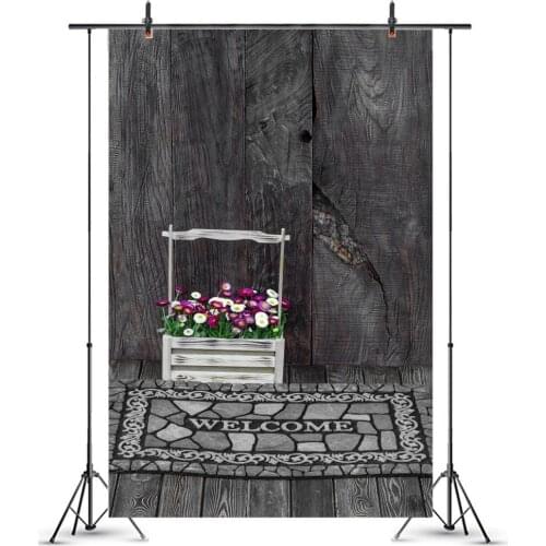 Newborn Wood Board Backdrop Flower Basket Wooden Floor Photo Background Baby Shower Photography Background Birthday Decor