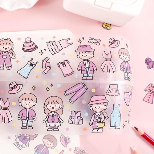 Kawaii Masking Washi Tape Cute Scrapbooking Decorative Tape Journal Diary Stickers Korean Stationery School Supplies 020