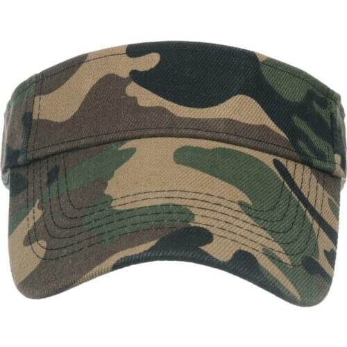Men Camouflage Sun Visor Caps Tactical Hunting Caps Unisex Climbing Camping Empty Top Cap Army Green Summer Beach Sun Hat