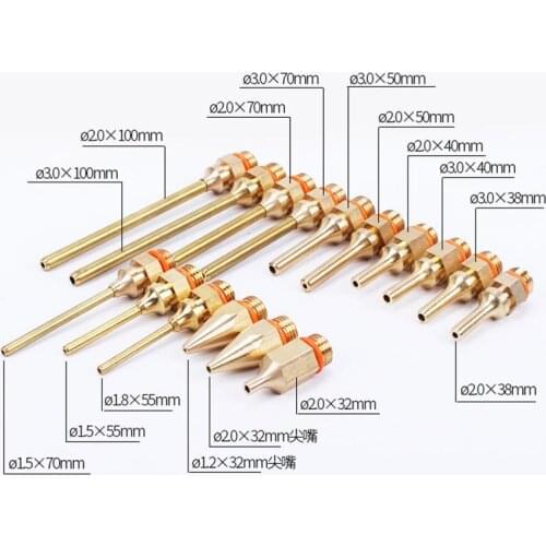 High Quality Steel Material Glue Gun 2.0x38mm 3x38mm 2x40mm Small-bore Diameter Long Short Hot Melt Glue Guns Pure Copper Nozzle