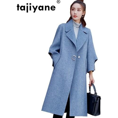 Korean Ployester 22% 8% Loma 70% Wool Coat Female Jacket Autumn Winter Jacket Coat Pink Women Tops Manteau Femme Hiver ZT1697