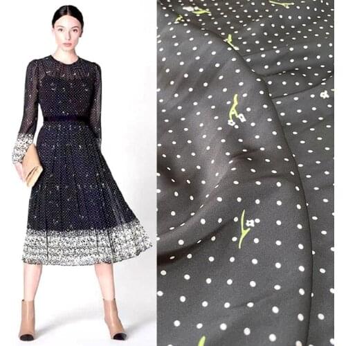 2021 New Geometric Polyester Dyeing Black Dot Shirt Printing Twill Dress Fabric Per Meter Of Material For Sewing Alibaba Express