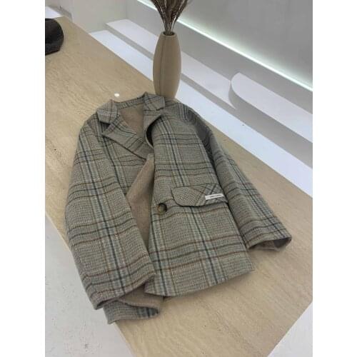 New Winter Coat Womens Oversize Fashion Cashmere Wool Coats Outerwear Female Short Thickening Warm Woolen Overcoat Women Trench