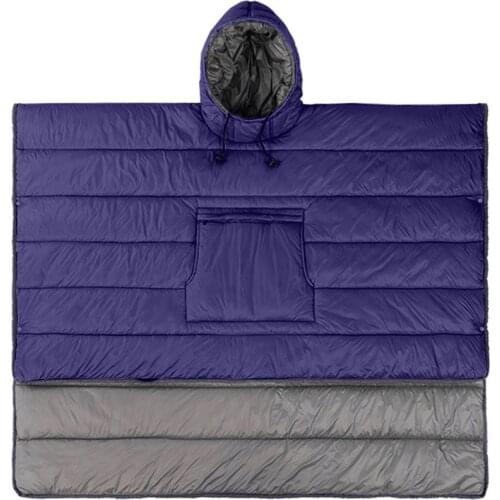 Outdoor Camping Sleeping Bag Water-resistant Cloak Poncho Lazy Bags Ultralight Travel Sleeping Blanket Quilt Coat with Hood