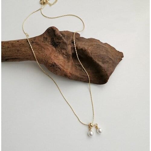 Natural Fresh Water Imation RND Pearl Choker Necklace W/14K Gold Real Brass Chain for Women Lady Party Wedding Jewellery 2021