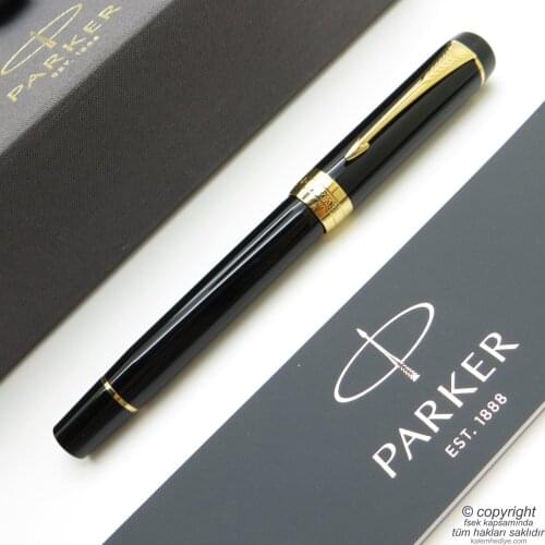 Parker Duofold Black GT 18K Gold Nib Fountain Pen | Parker Pen | İsme Special Pen | Gift Pen