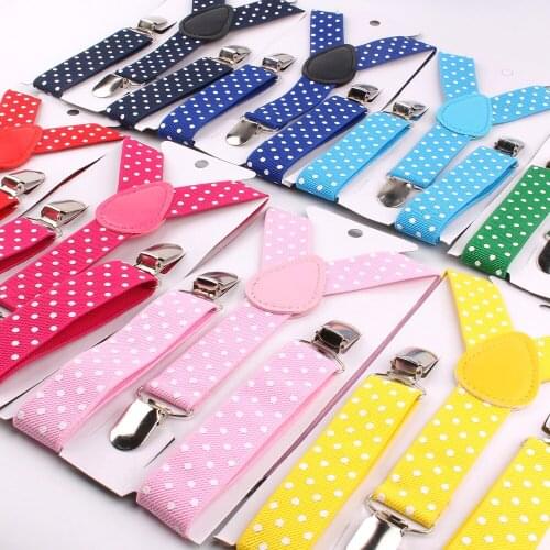 New Kids Suspenders Dots Adjustable Elastic Suspender Candy Color Children Braces Accessories Girls Boys Straps For Party