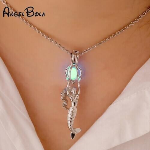 Lucky Pearl Cage wish Pendant Necklace sliver wish akoya oyster women jewelry necklaces gift