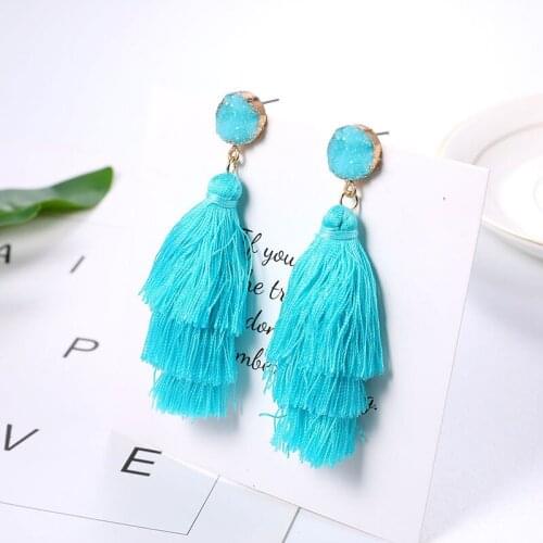 Earrings 2021 Trend New Piercing Long Hanging Earrings Fairy Grunge Personality Exaggeration Multi Layer Color Vintage Jewelry