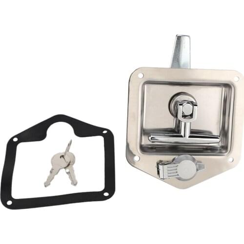 Stainless Steel Folding T-Shape Handle Lock Tool Box Keys Kit For Truck Trailer Toolbox Electrical Cabinet