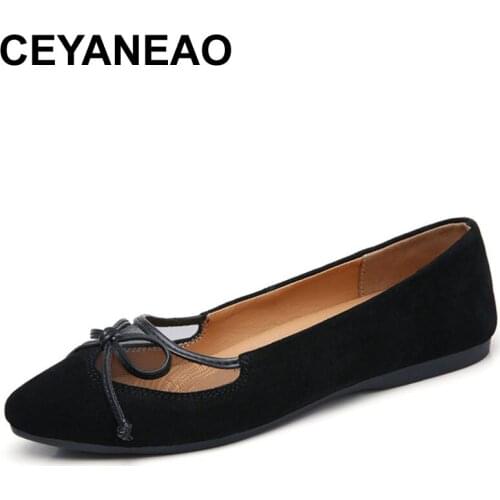 CEYANEAO2021 Womens Flat Shoes Ballet Shoes Breathable Flock Pointed Shoes Moccasin Mixed Color Womens Soft Shoes Women Zapato