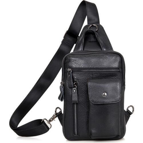 J.M.D Vintage High Qualty Natural Leather Funny Bag Chest Bag for Men 4006A