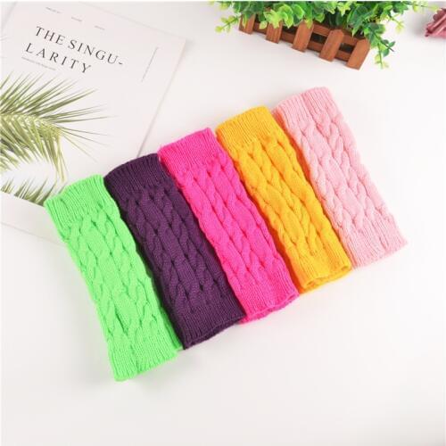 Unisex Knitted Half Fingerless Finger Gloves Women Men Autumn And Winter Wool Knitted Sleeves Glove Warm Twist Arm Sleeve Gloves