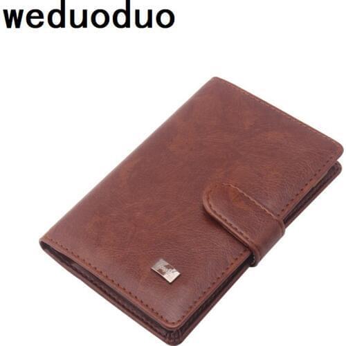 Weduoduo New PU Leather Passport Cover Men Travel Wallet Credit Card Holder Cover Russian Driver License Wallet Document Case