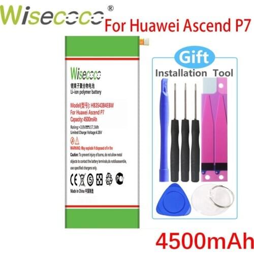 Wisecoco HB3543B4EBW 4500mAh New Battery For Huawei Ascend P7 P7-L07 L09 L00 L10 L05 L11 battery Replacement +Tracking Number