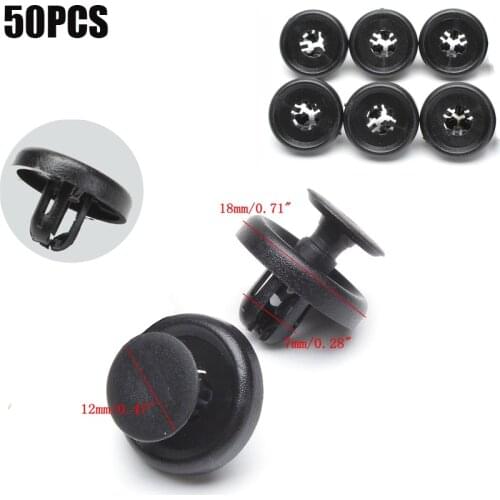 50Pcs 7mm Car Fastener Radiator Trim Clips Engine Cover Wheel Arch Engine Shields Cover Clips 90467-07201 For Toyota /Lexus