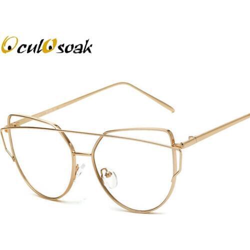 Spectacle Gold Frames Eye Clear Lens Glasses Frame Women Optical Cat Eye Eyewear Eyeglasses Glasses for Women Gift 2019