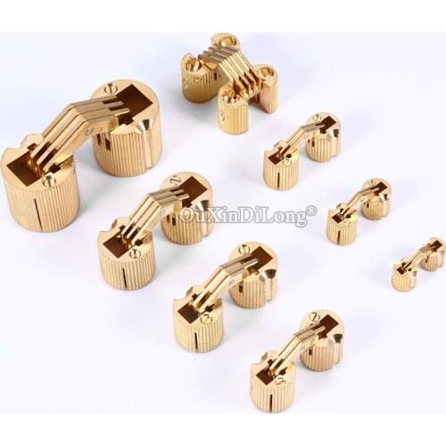 Free Shipping 10PCS Pure Brass Invisible Hidden Cabinet Hinges Cabinet Door Caravan Worktops DIY Project Furniture Hinges