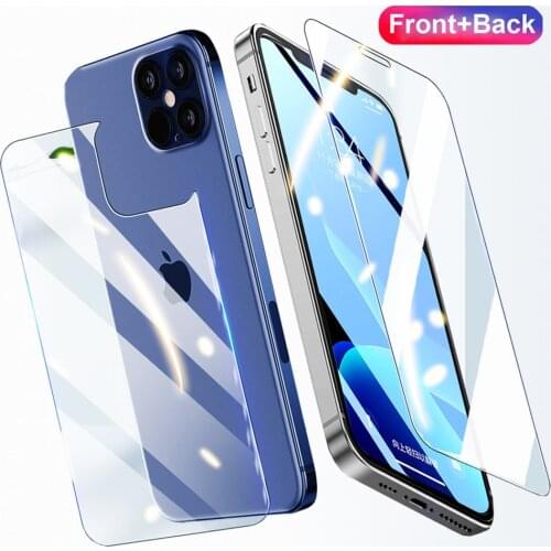 2Pcs Front+Back Protective Tempered Glass For iPhone 12 11 Pro Max XS X XR SE 2 Mini 6 6S 8 7 Plus Screen Protector Cover Film