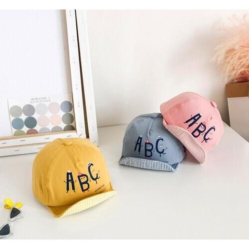 2020 Baby cap Spring Autumn New cartoon alphabet ABC Children cotton adjust baseball cap BOY and GIRL babys soft caps tender