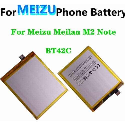 3100mAh BT42C Battery For Meizu Meilan Meizy M2 Note Mobile Phone Replacement Battery High Capacity Batteries
