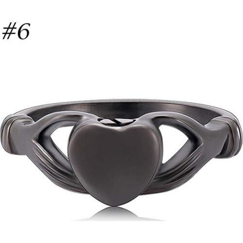 9015 Urn Rings Engravable Blank Heart Cremation ring Stainless Steel Ashes Holder Keepsake Memorial Urn Finger Ring For Women