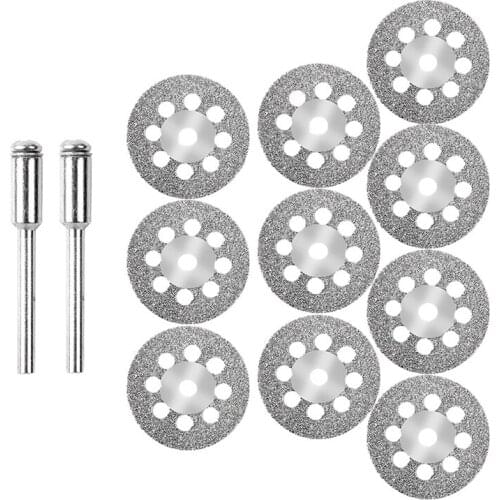 JFBL Hot 12 Pcs 22mm Diamond Cutting Wheels Rotary Tool Die Grinder Metal Cut Off Disc for Glass Marble Tile or Granite