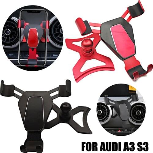Car Phone Holder Car Air Vent Gravity Linkage Phone Holder Auto Lock Car Mobile Phone Stand Mount For Audi A3 S3