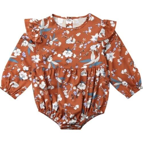 Girl Bodysuit 2019 Newborn Baby Girls Autumn Clothes Long Sleeve Floral Print Romper Jumpsuit Outfits