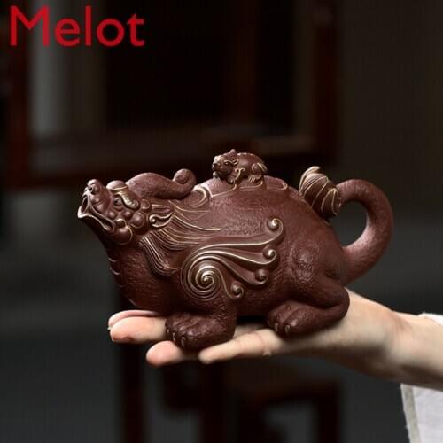 Purple clay yixing teapot handmade kettle ore genuine zisha pot with gift box