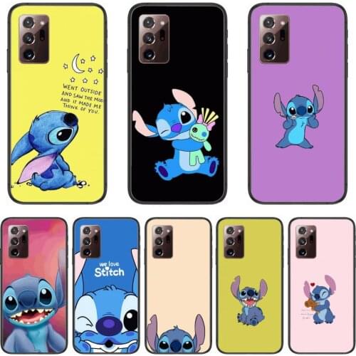Phone Case Disney Stitch Phone Case cover hull For SamSung note20 10 9 8 4 pro plus black prime soft bumper Transparent