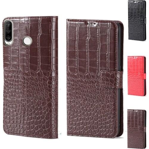For Huawei P30 Lite Luxury Crocodile design Flip Leather Wallet Phone Case For Huawei Nova 4e Phone cover card slot