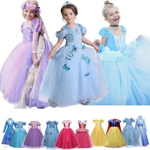 Kids Princess Dress Up Party Clothes Children Carnival Fancy Dress Little Girls Birthday Clothes Baby Girls Halloween Costume