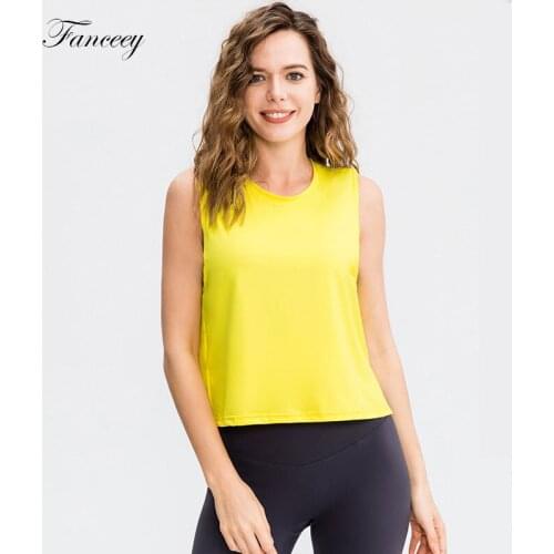 Fanceey Women Sports Crop Top Mesh Yoga Shirt Seamless Sports Top Gym Women Fitness T-shirts Jogging Vest Tank Top Sportswear