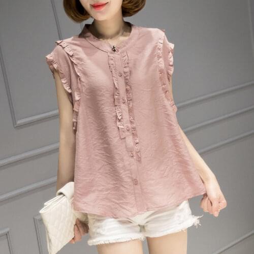 Womens Elegant Ruffles Cotton T-shirt New Summer Short Sleeve Hollow Out Tops Female Solid Color Tees