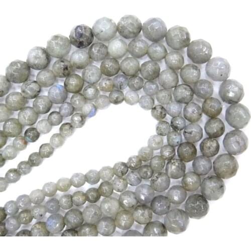 Natural Stone Faceted AA Grade Blue Labradorite Round Loose Beads 6 8 10 MM Pick Size For Jewelry Making Diy Bracelet Necklace