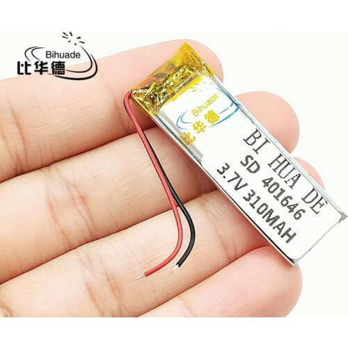 Li-Po 2pcs [SD] 3.7V,310mAH,[401646] Polymer lithium ion / Li-ion battery for TOY,POWER BANK,GPS,mp3,mp4,cell phone,speaker