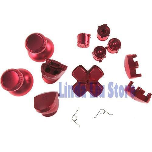 5Sets JDS010 001 Metal Buttons Aluminum Thumbsticks Analog Grip Bullet D-pad L1 R1 L2 R2 Trigger for PS4 V1 Old Controllers