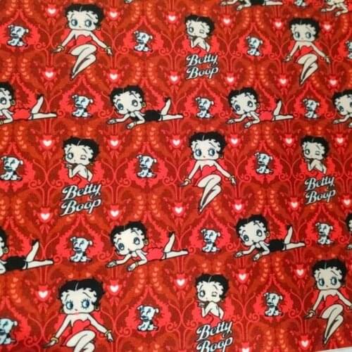Cartoon Sexy Lady Betty Thin Polyester Canvas Fabric for Girl Backpacks Slipcover Cushion Cover Curatin DIY