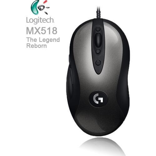 Logitech Legendary Gaming Mouse MX518 with HERO 1.6K DPI Optical 400 IPS Classic Fever Level Mouse for power user Legend Reborn